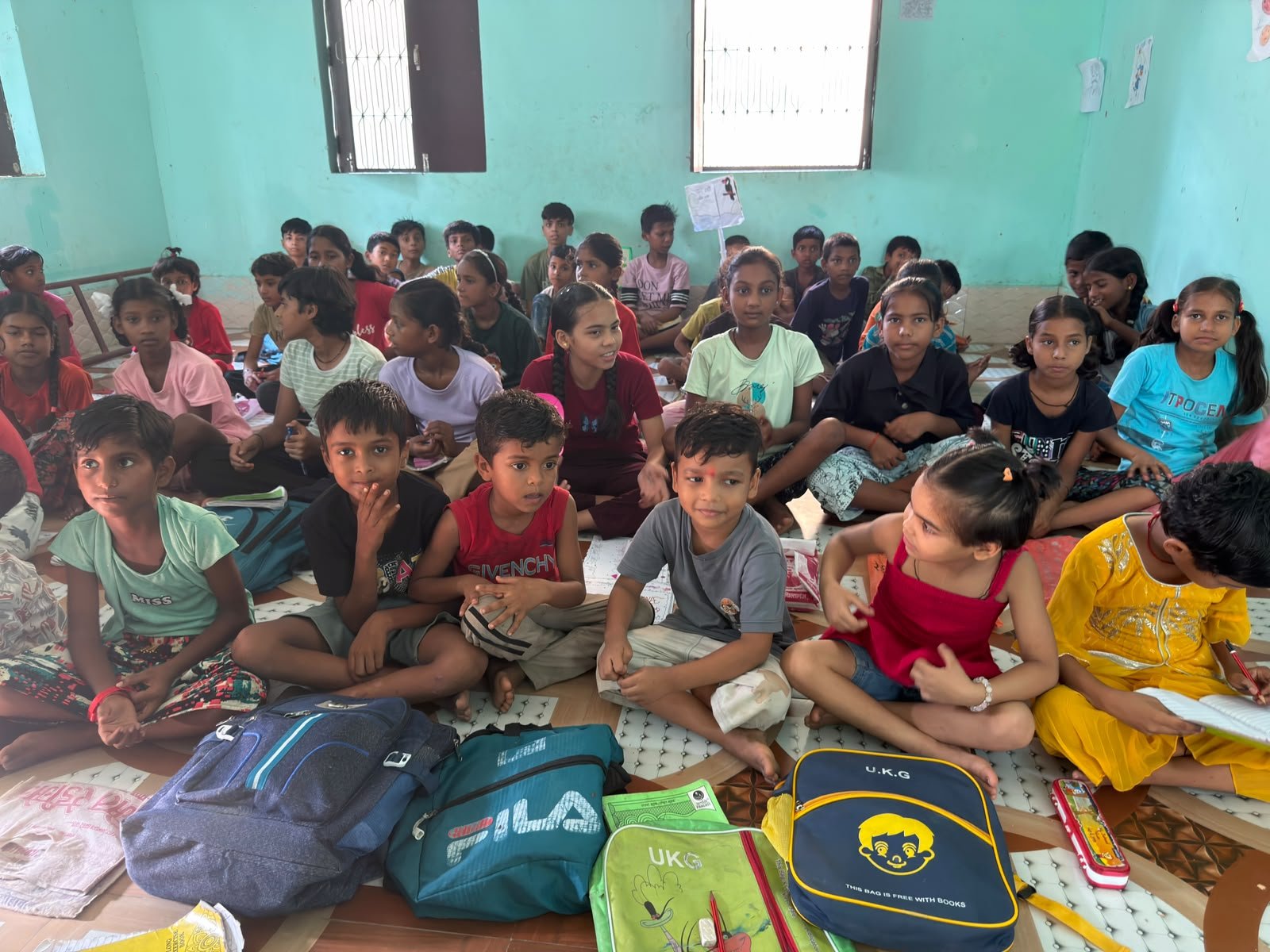 Children learning at Nishulk Mohalla Coaching Centre